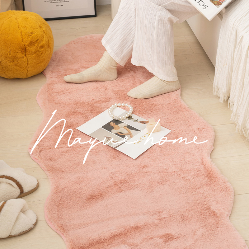 蔓越家 ins北欧卧室异形A级兔毛绒地垫毛绒地毯秋冬长条保暖毯子,居家布艺,家用脚垫,淘宝优惠券,粉丝福利购,淘宝优惠卷