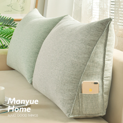 蔓越家北欧风纯色棉麻三角靠垫