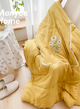 蔓越家 ins风小雏菊抱枕被卧室被子抱枕两用办公室沙发空调午睡毯