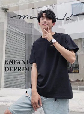2025夏季新款圆领宽松韩版潮流体恤衫oclin短袖港风上衣运动t恤男