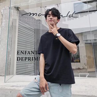 2025夏季新款圆领宽松韩版潮流体恤衫oclin短袖港风上衣运动t恤男