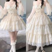 生成色分体.墙叔原创Lolita 白浪潮汐SK&吊带 定金尾款 链接