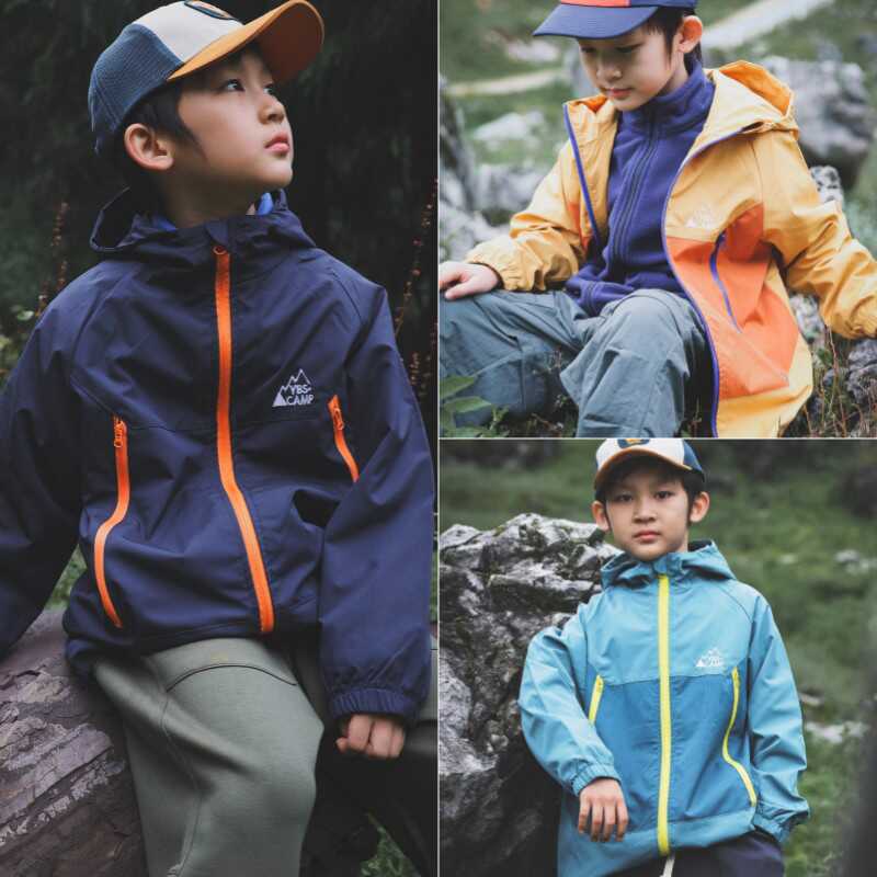 露营三合一防风登山夹克男童外套