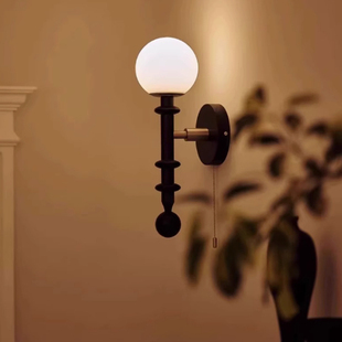 法式中古壁灯床头灯卧室美式客厅壁灯楼梯复古带开关灯具餐厅走廊