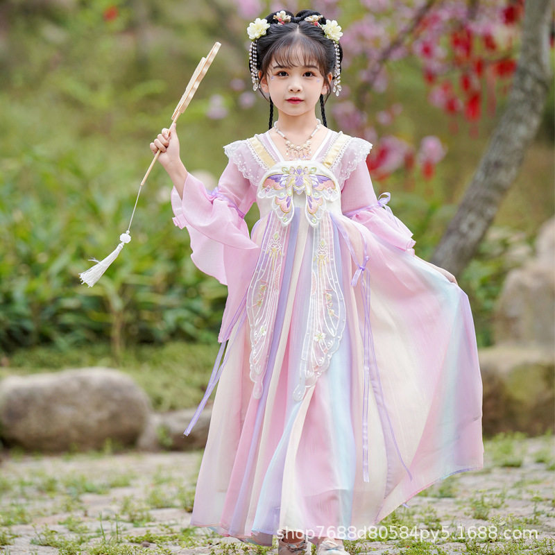 汉服2026新款女童夏今年流行爆款外套韩系风格女装裙子连衣裙唐装