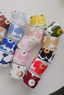 杂置社北欧陶瓷花朵经典无柄手握杯釉上彩浓缩咖啡杯茶杯釉上彩