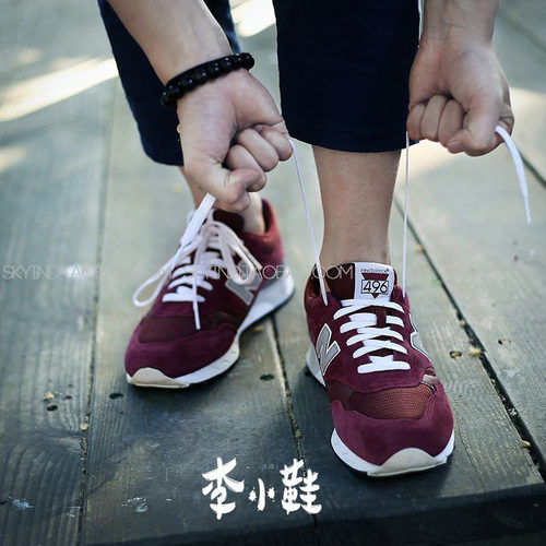 酒红运动鞋新百伦断码清仓