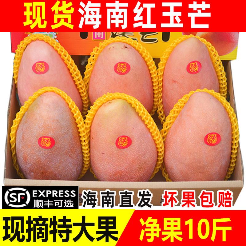 海南红玉芒果三亚玉文芒超级大芒果当季新鲜水果10斤红澳芒可顺丰