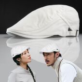 鸭舌帽子 白色情侣前进帽纯棉贝雷帽休闲韩版 百搭潮男士 女生春秋季