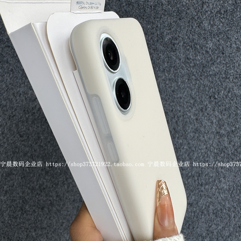 YOONIA适用红米turbo4pro手机壳液态硅胶果冻保护套简约防摔滑古董白粉色软糯
