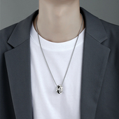 卫衣链挂饰个性 项链男士 潮牌百搭高级感简约长款 钢吊坠男生项链子