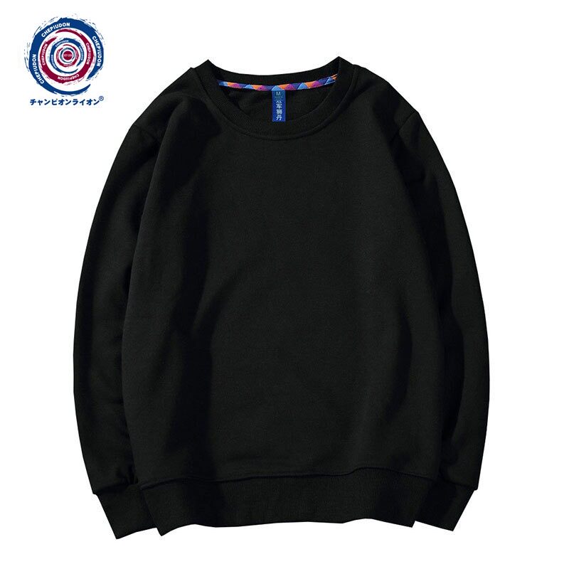 冠军狮丹无帽卫衣男潮ins高街黑色加绒纯色秋冬新款港风薄款上衣在类目 男装, 卫衣中 - 来自Buy2taobao.com提供专业的淘宝代购服务