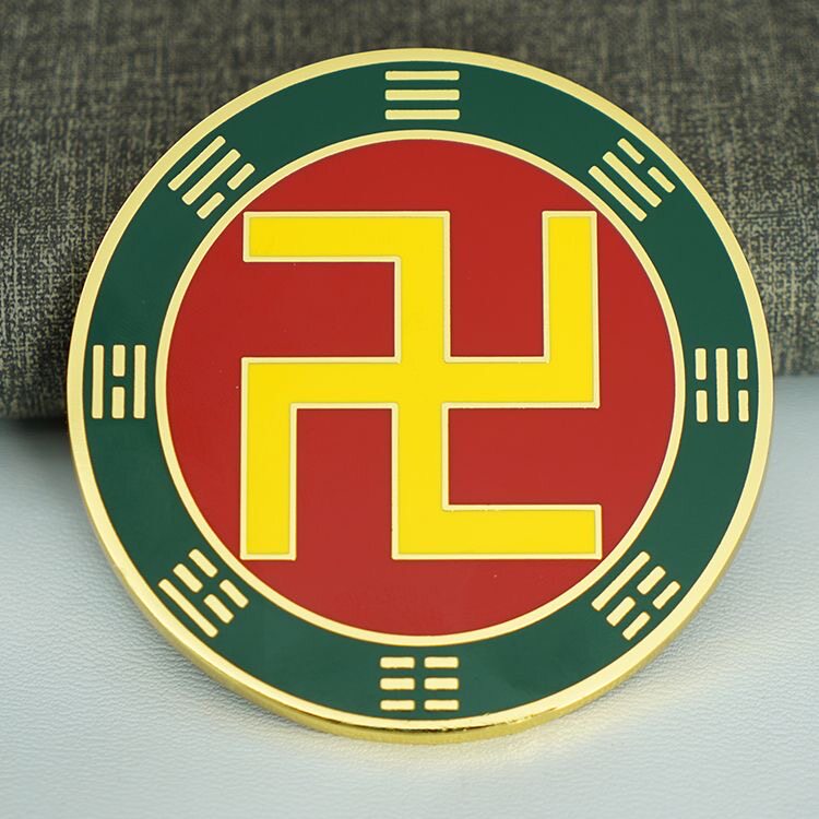8CM先天八卦万字福摆件黄白红绿黑五行万字贴万字福牌