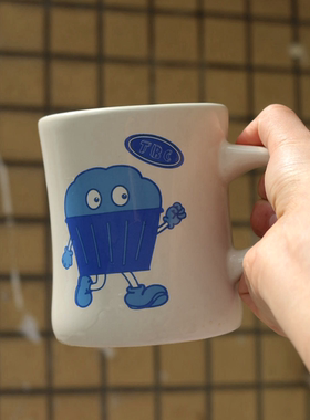 The Breakfast Club早餐俱乐部蓝莓玛芬陶瓷收腰马克杯350ml复古