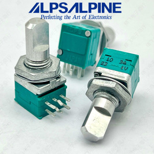 日本ALPS 发烧级音响小型RK09型精密旋转碳膜电位器 双联A10K D轴
