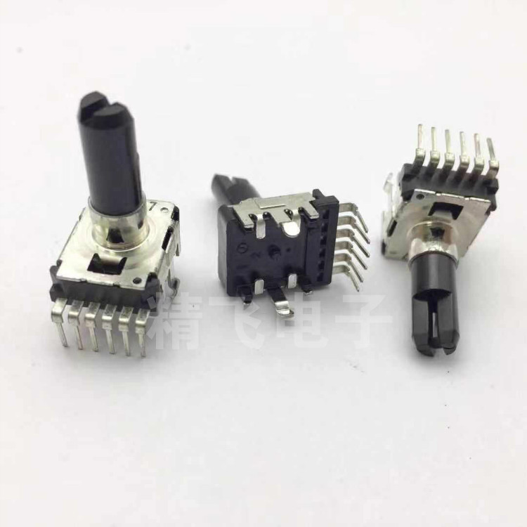 日本NOBLE贵族RK12双联电位器B10K带中心定位轴长15MM