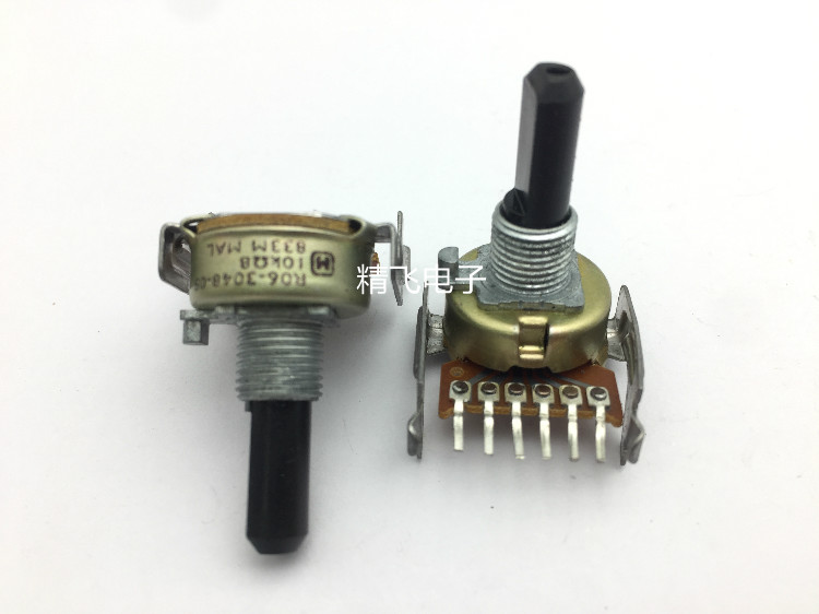 Panasonic 松下161型双联电位器B10K带中心定位轴长20mm 半轴