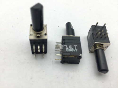 韩国RK09精密双联带开关电位器A10K*2轴长15MM