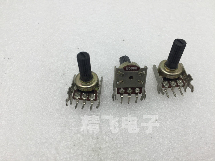 优质RK121单联电位器B500K轴长17MM锯齿