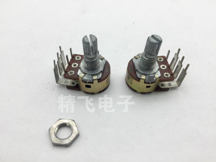 升威RK163双联电位器内弯脚A10K15锯齿轴
