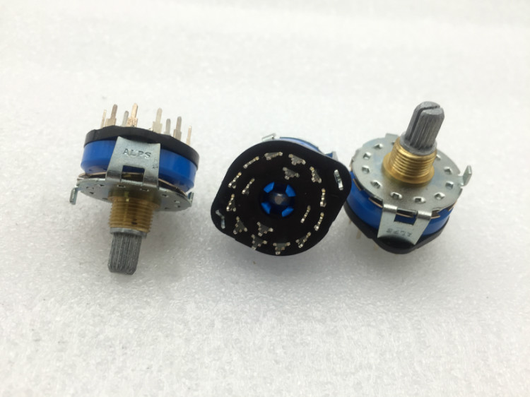 日本ALPS阿尔卑斯SRRM波段开关4刀6档轴长15MM锯齿