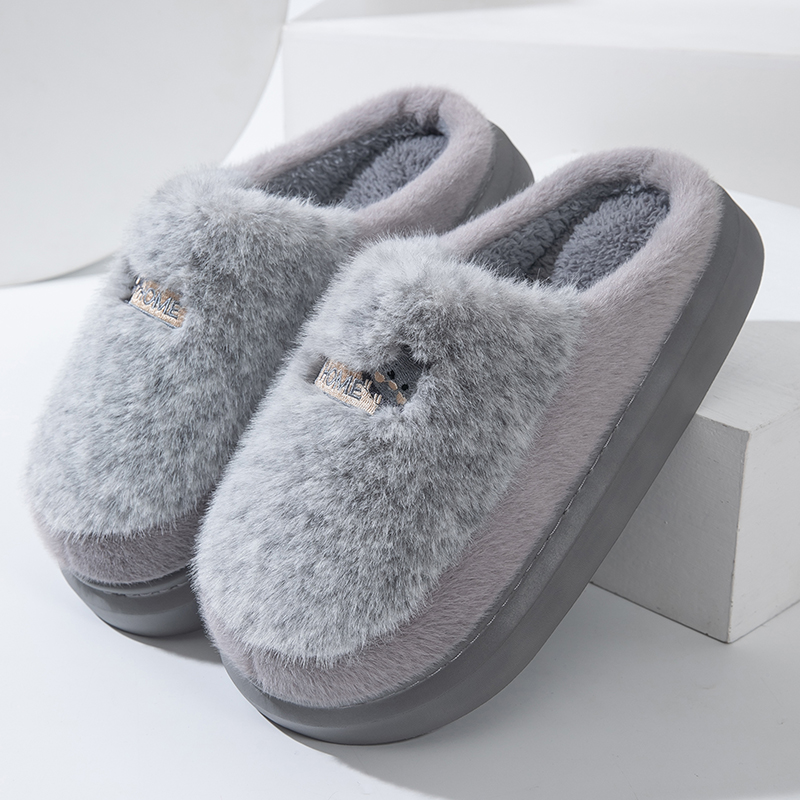 棉拖鞋居家情侣毛毛拖鞋保暖防滑