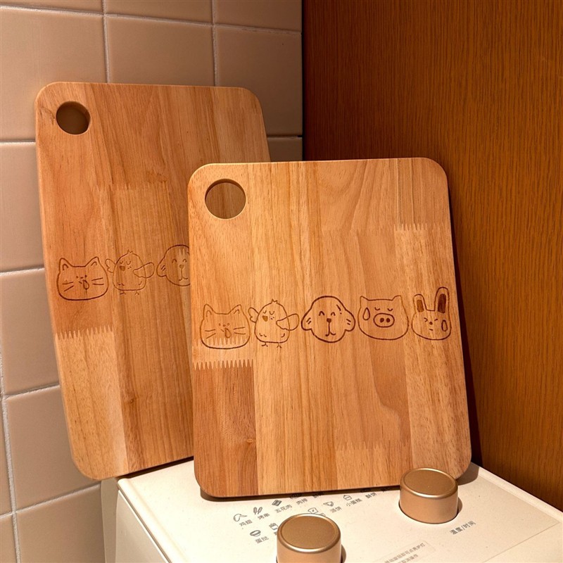 卡通菜板实木整块生熟分开 切菜板双面案板砧板水果分类板字食品