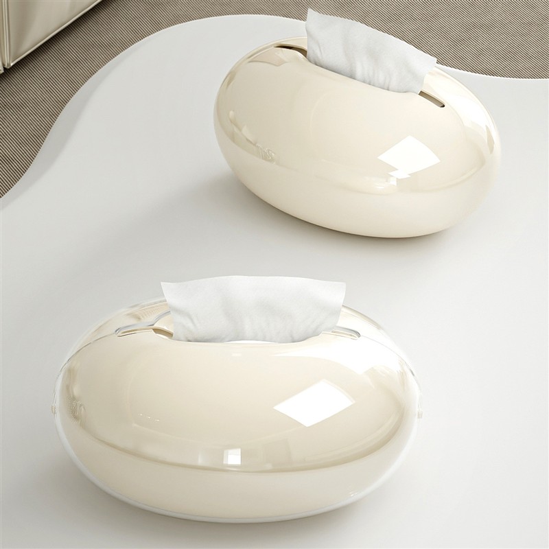 桌面纸巾盒家用高档轻奢艺术高级感纸抽盒客厅茶几抽纸盒奶油白