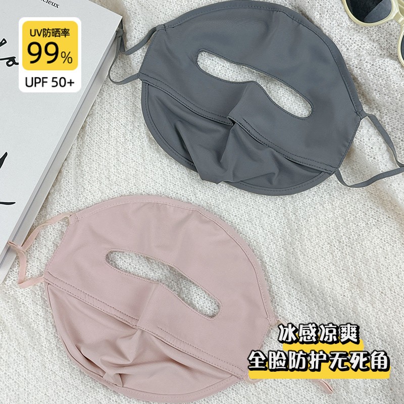全脸防晒面罩女夏透气防紫外线骑行遮阳护眼角脸基尼冰丝透气口罩