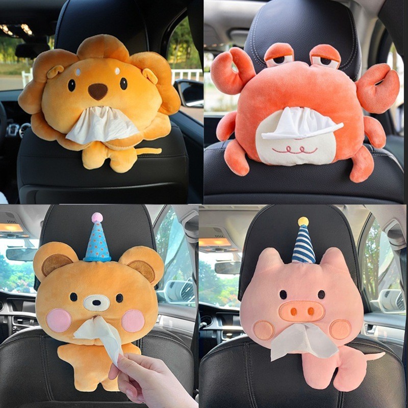 有亿点点可爱~大眼睛车载纸巾盒挂式车用椅背抽纸盒汽车内收纳袋