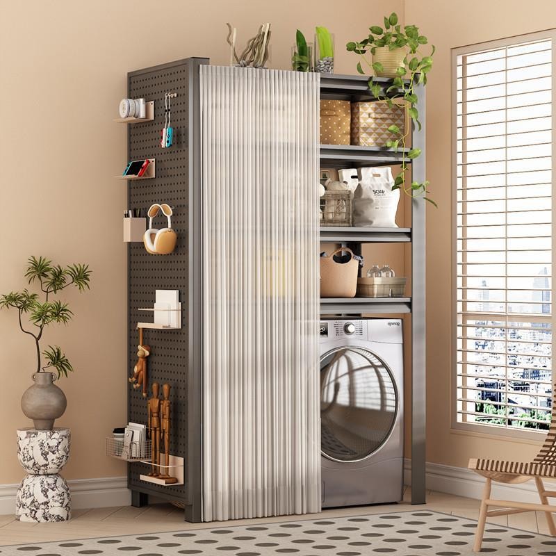 滚筒洗衣机上方置物架多层洗护用品摆放收纳架阳台洞洞板储物架子