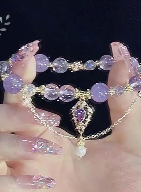 儿童闺蜜手链女童10岁二三四人款小学生水晶小熊ins炫彩一个