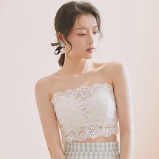 甜美蕾丝美背可拆卸肩带抹胸一体乳胶垫无钢圈防走光内衣 夏季