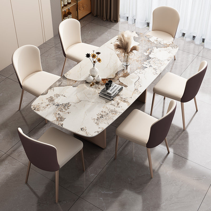网红悬浮潘多拉岩板餐桌椅组合轻奢现代简约家用小户型长方形饭桌,住宅家具,岩板餐桌,淘宝优惠券,粉丝福利购,淘宝优惠卷