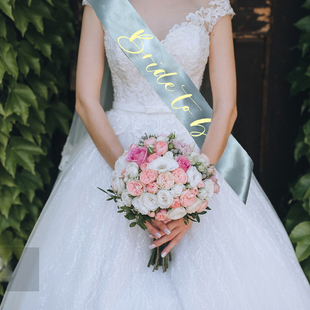 厂家准新娘bride to be礼仪带hen party肩带单身派对绶带灰绿