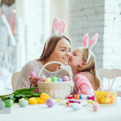 高级欧美派对发箍HAPPY EASTER可爱兔子头箍不发光毛绒兔耳朵发箍