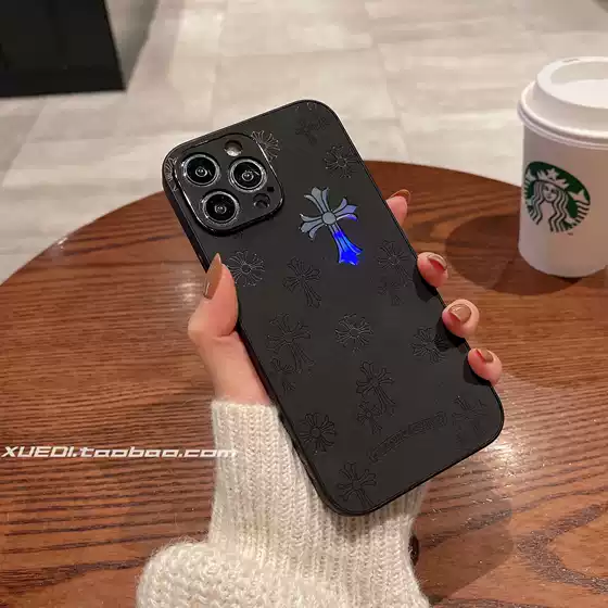 Trendy Brand Suede Laser-Cut Chrome Hearts Case for Apple 17 Pro Max, New iPhone 16, 15 with a Niche High-End Feel, 14 Matte Full-Cover Shockproof, 13 Personalized Fashion Protective Case for Men and Women
