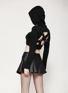 Dark in Love个性原创欧美哥特神秘杀手风高领披肩BW147