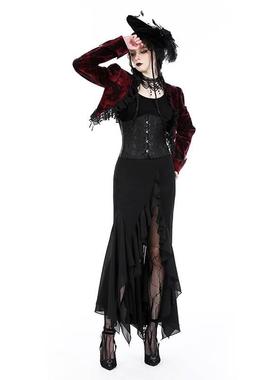 欧美个性原创哥特式优雅暗红色天鹅绒披肩BW137