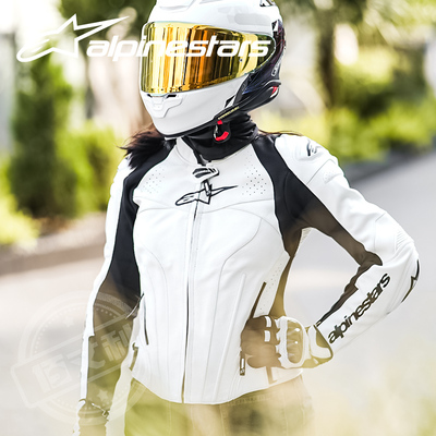 a星alpinestars女士摩托车骑行皮衣GP-4防摔骑行服春夏机车赛车服