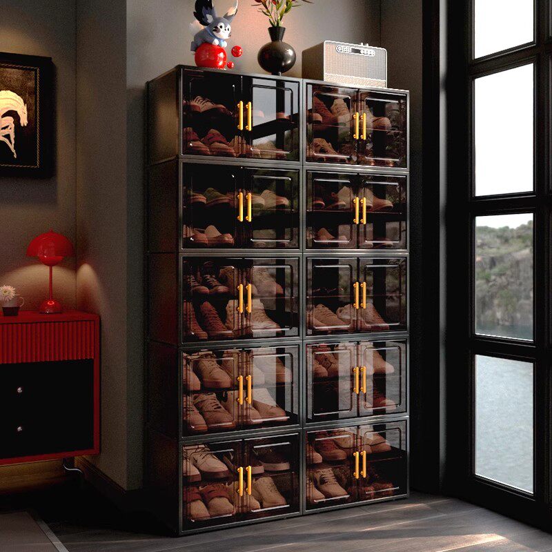 鞋盒收纳盒鞋柜家用门口收纳柜一体靠墙塑料透明鞋子收纳神器鞋架,收纳整理,鞋盒,淘宝优惠券,粉丝福利购,淘宝优惠卷