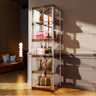 包包收纳神器家用落地展示柜透明分层大防尘袋奢侈品置物架放置架