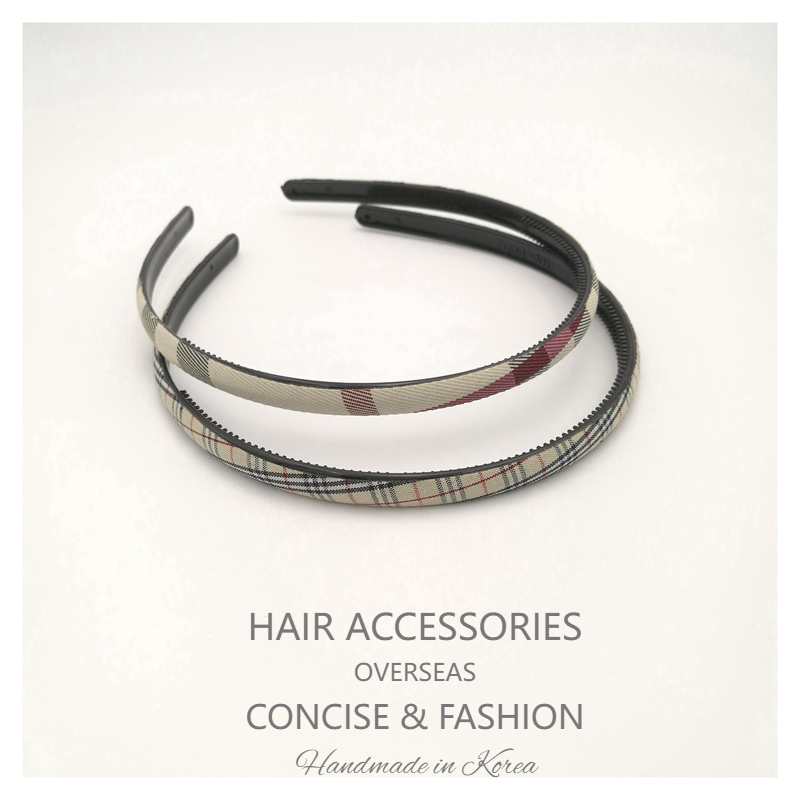 窄头箍格子布艺宽格纹细头箍经典韩国发饰压发带齿流行简约时尚