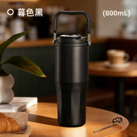 High appearance level straw insulated cup ceramic inner liner 2026 new car water cup custom logo engraved ice king cup thumbnail 2