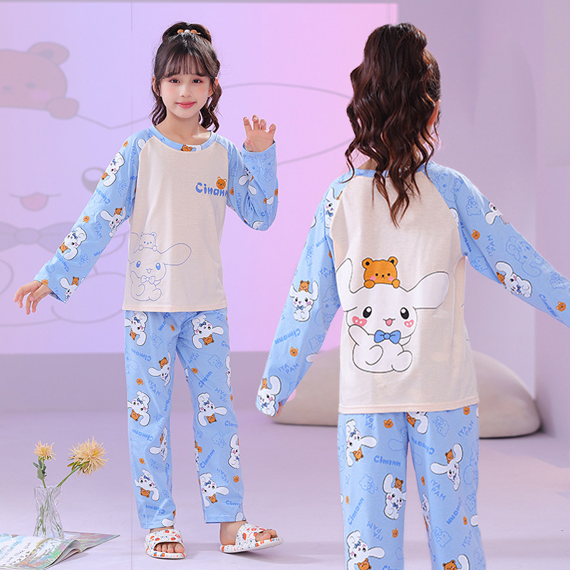 2026新款儿童睡衣女童春秋季纯棉长袖套装可爱小女孩中大童家居服
