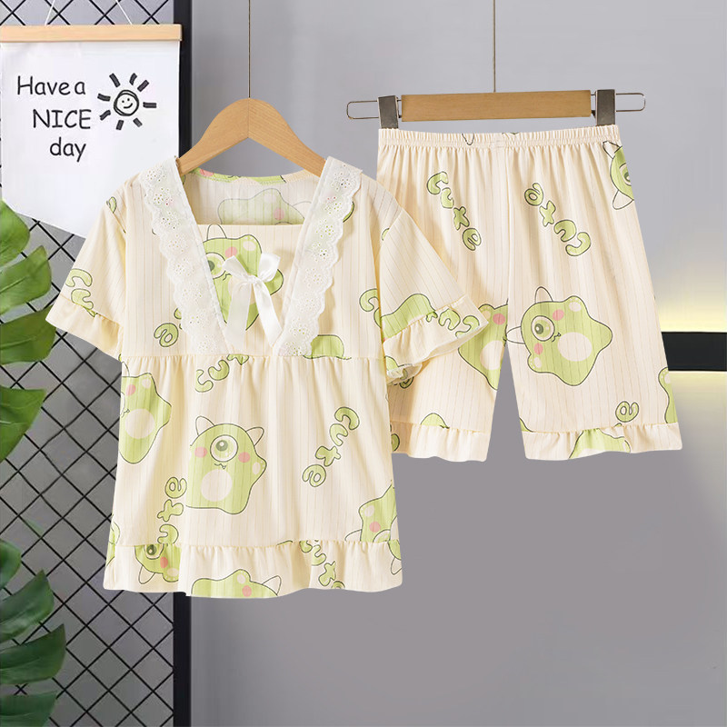 可爱公主风花边甜美家居服套装图片