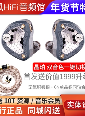 KINERA王者时代 弗丽嘉Frigg晶珀星冕织章2圈4静电有线HiFi耳机塞