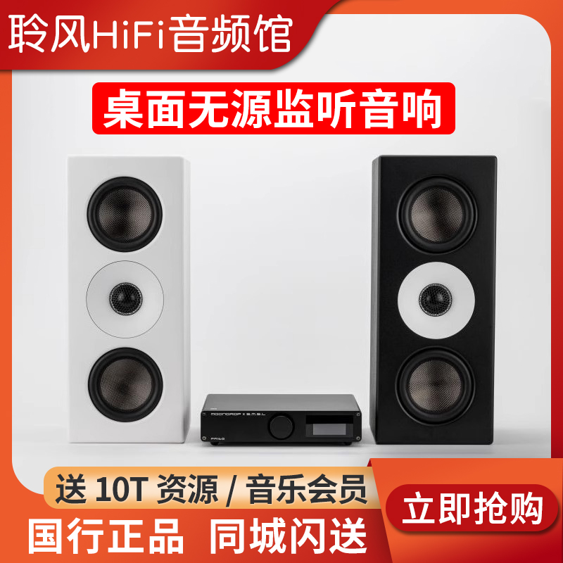 水月雨M4P-MTM 双4寸二分频专业HiFi桌面无源监听音响 录音棚