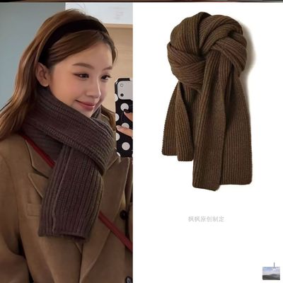 神仙藤井树同款咖色围巾女2026新款高级感冬季显白保暖针织围脖