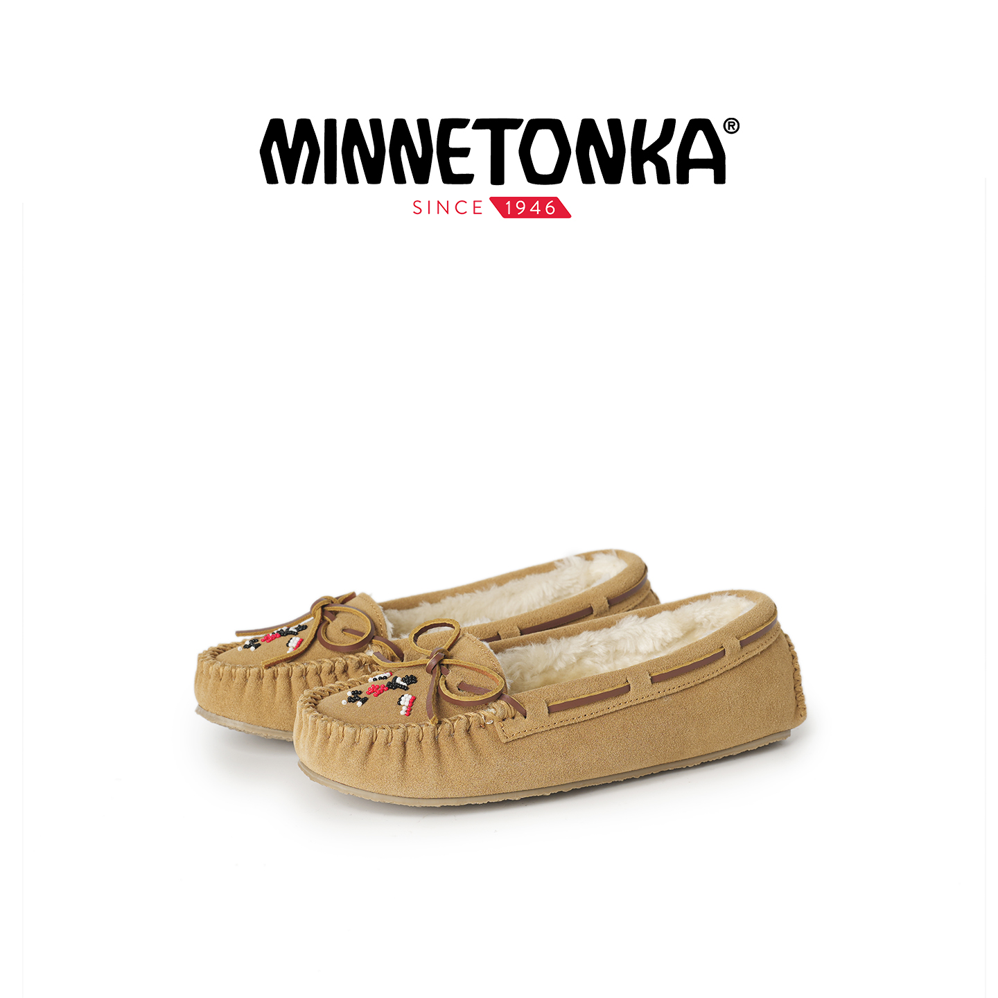 MINNETONKA迷你唐卡棉鞋25新品秋冬雷鸟一脚蹬雪地靴加厚豆豆鞋